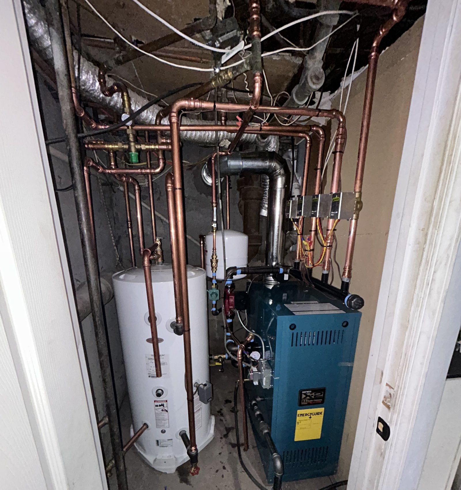 New boiler and water heater installation